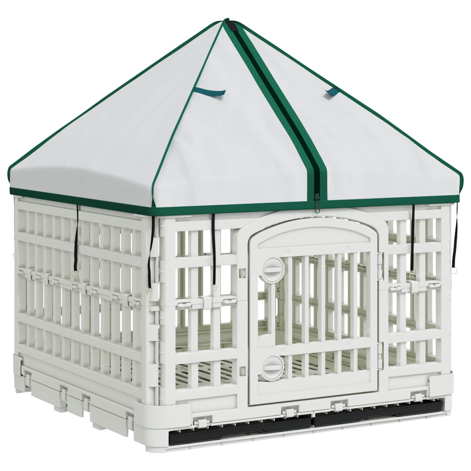vidaXL 4 Panelowa Zabawka dla Psów z Dachem 122 x 106,5 x 82 cm Biały