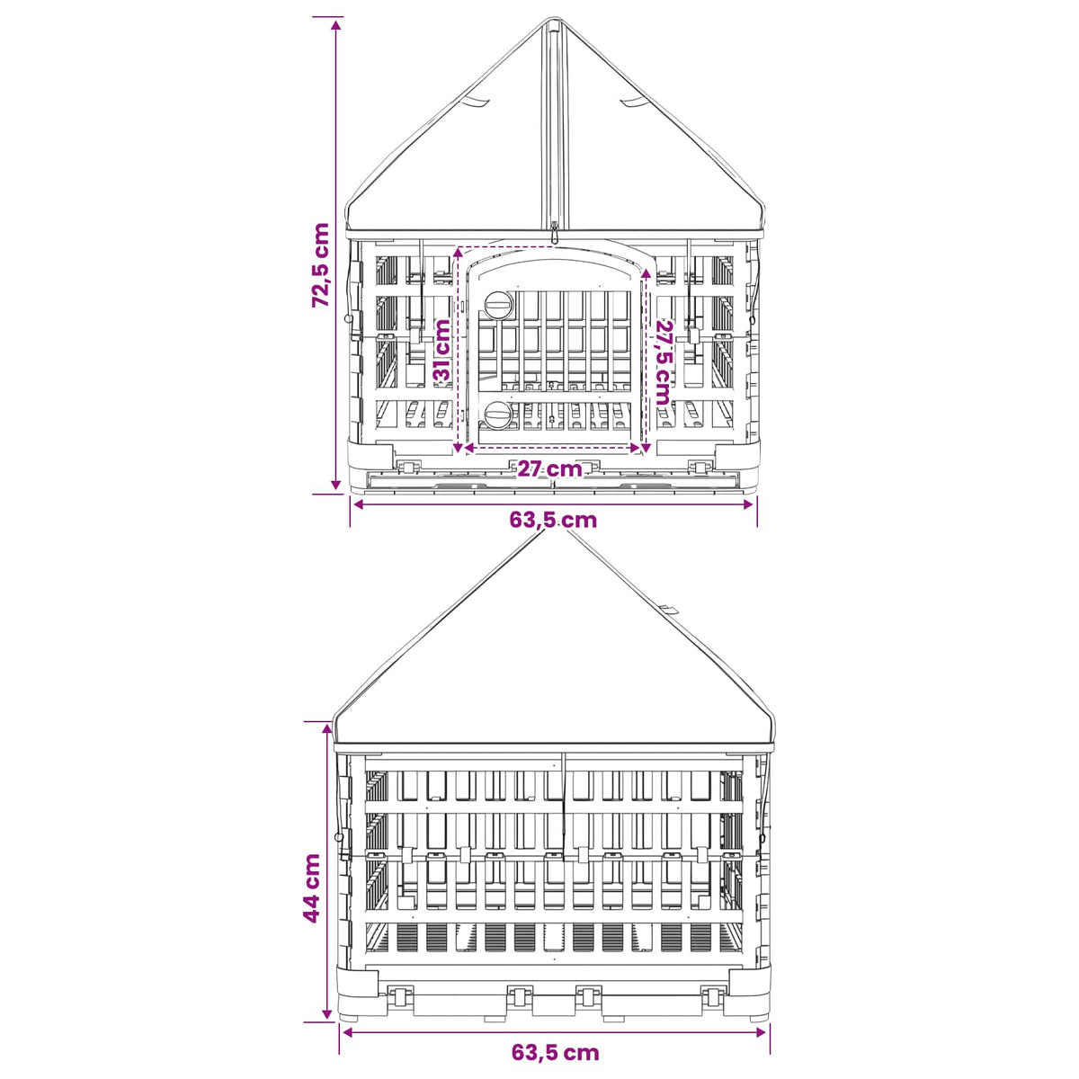 vidaXL 4 Panelowa Zabawka dla Psów z Dachem 122 x 106,5 x 82 cm Biały