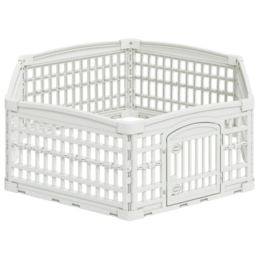 vidaXL 6-panelowy wybieg dla psa 122 x 106,5 x 40 cm Biały Składany