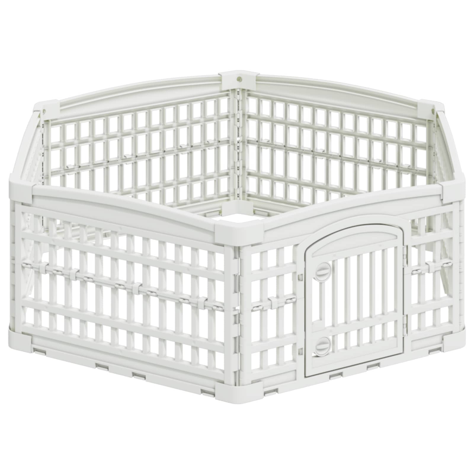 vidaXL 6-panelowy wybieg dla psa 122 x 106,5 x 40 cm Biały Składany