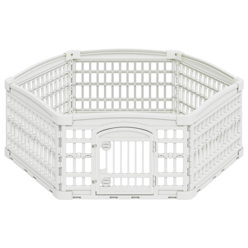 vidaXL 6-panelowy wybieg dla psa 122 x 106,5 x 40 cm Biały Składany