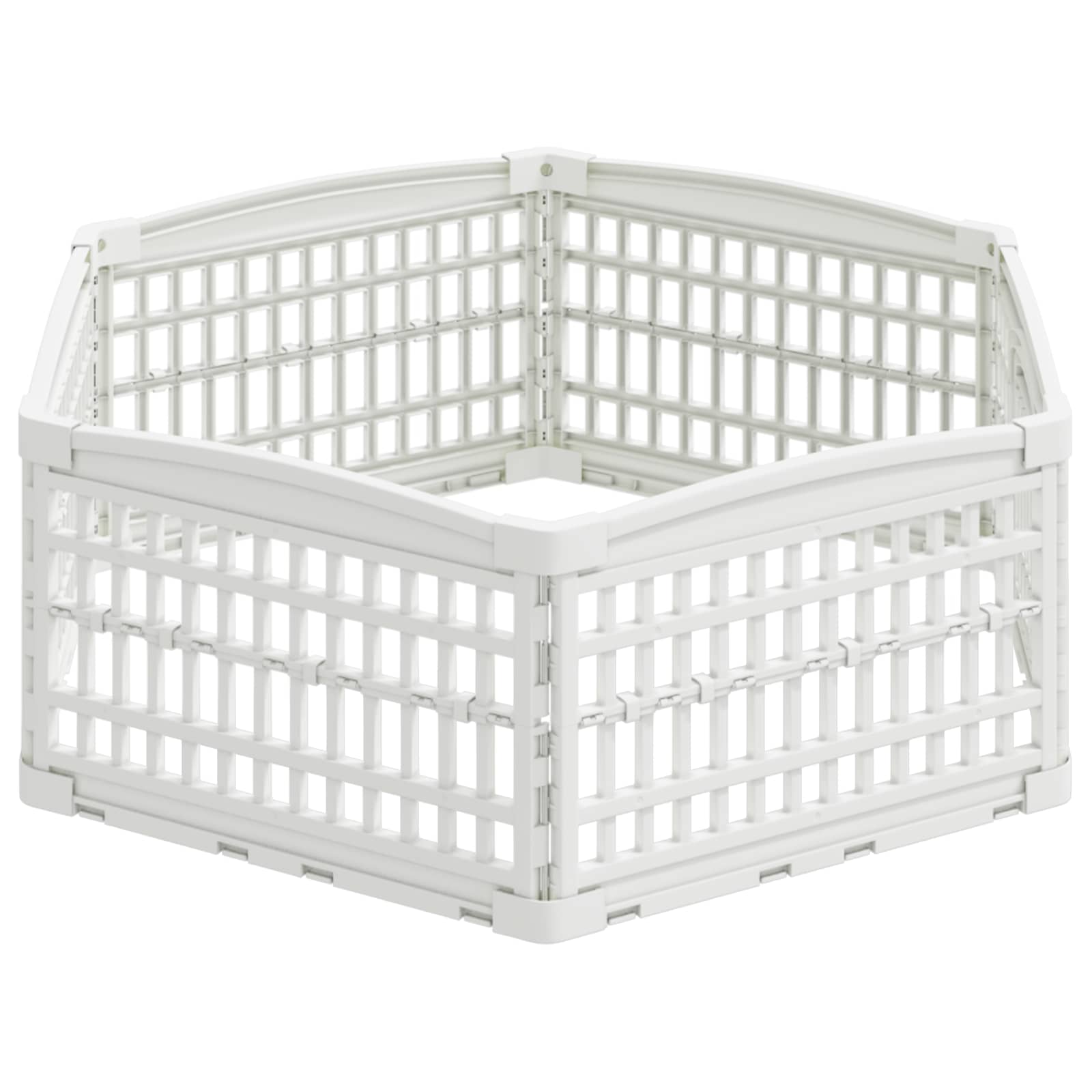 vidaXL 6-panelowy wybieg dla psa 122 x 106,5 x 40 cm Biały Składany