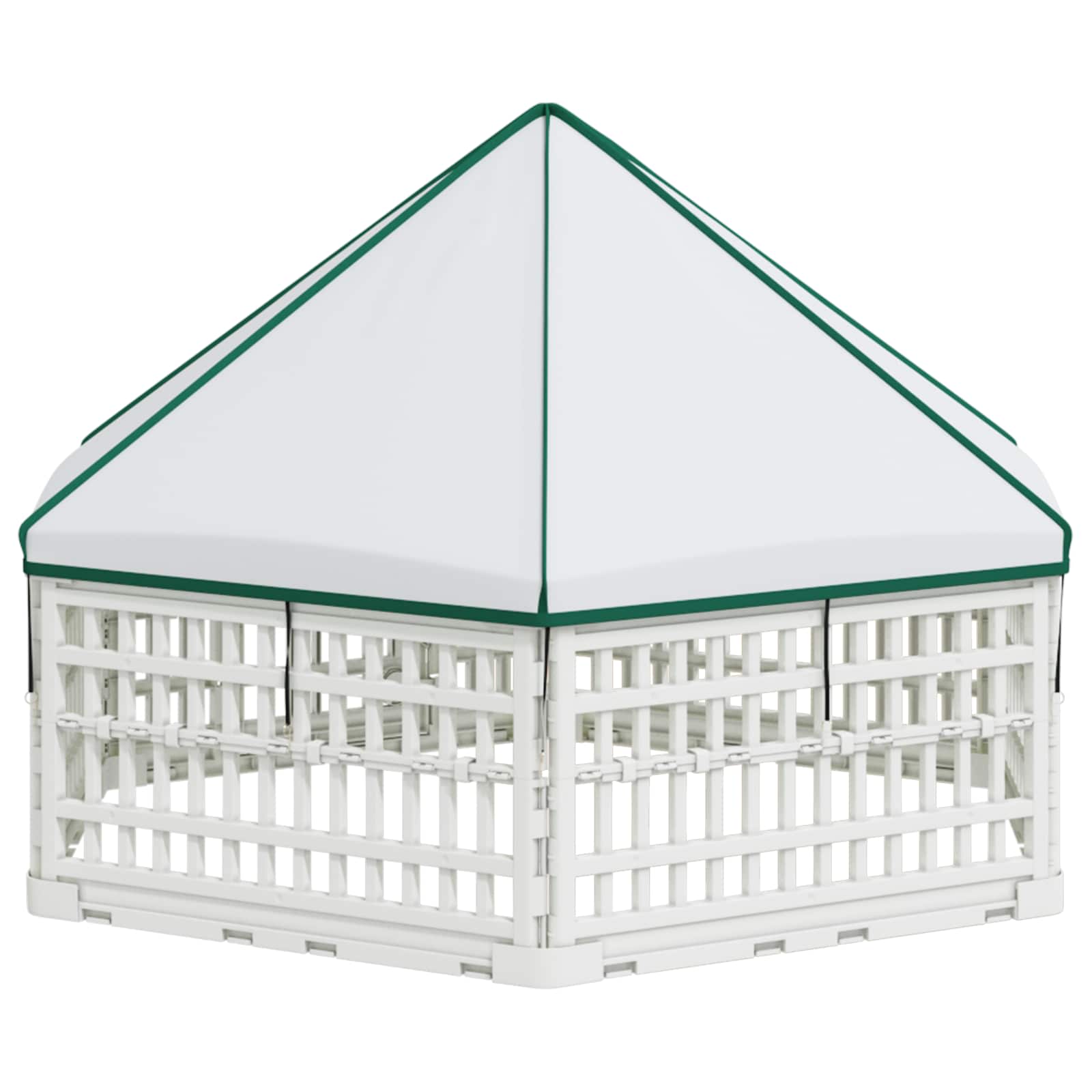 vidaXL 6-panelowy wybieg dla psa 122 x 106,5 x 82 cm Biały Składany