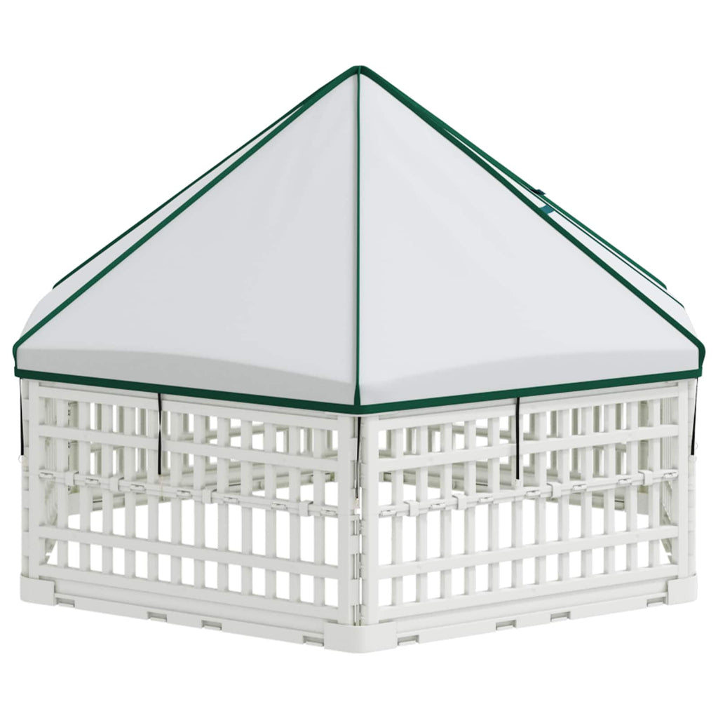 vidaXL 6-panelowy wybieg dla psa 122 x 106,5 x 82 cm Biały Składany
