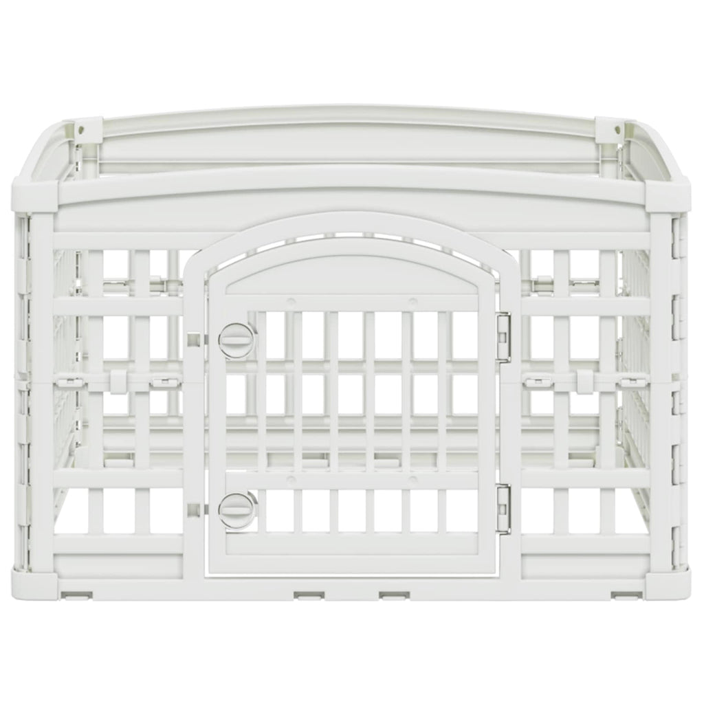 vidaXL Playpen dla Psa z 4 Panelami 88 x 88 x 56 cm Biały Składany