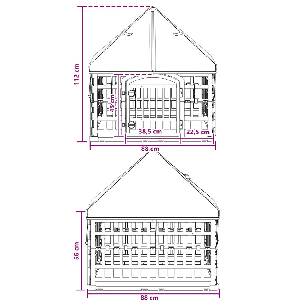 vidaXL 4 Panelowa Zabawka dla Psów z Dachem 88 x 88 x 112 cm Biały