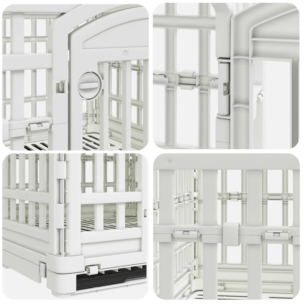 vidaXL Playpen dla Psa z 4 Panelami 177,5 x 154,5 x 112 cm Biały