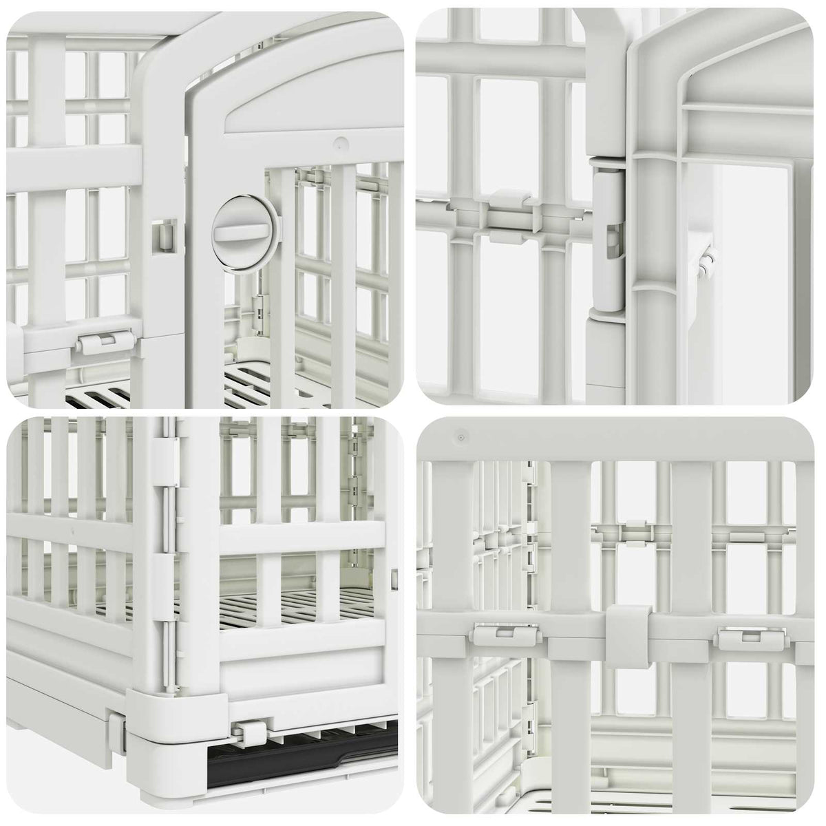 vidaXL Playpen dla Psa z 4 Panelami 177,5 x 154,5 x 112 cm Biały