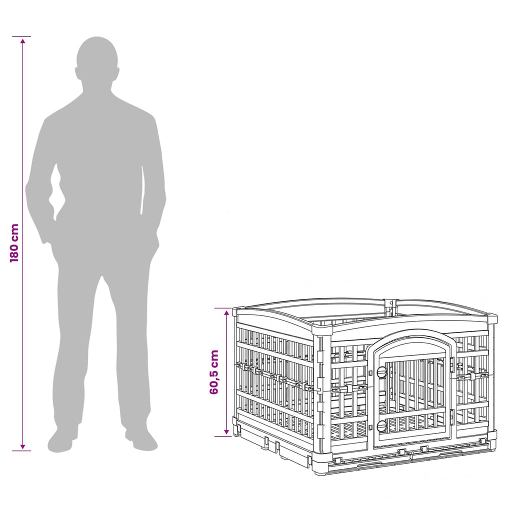 vidaXL Playpen dla Psa z 4 Panelami 177,5 x 154,5 x 112 cm Biały