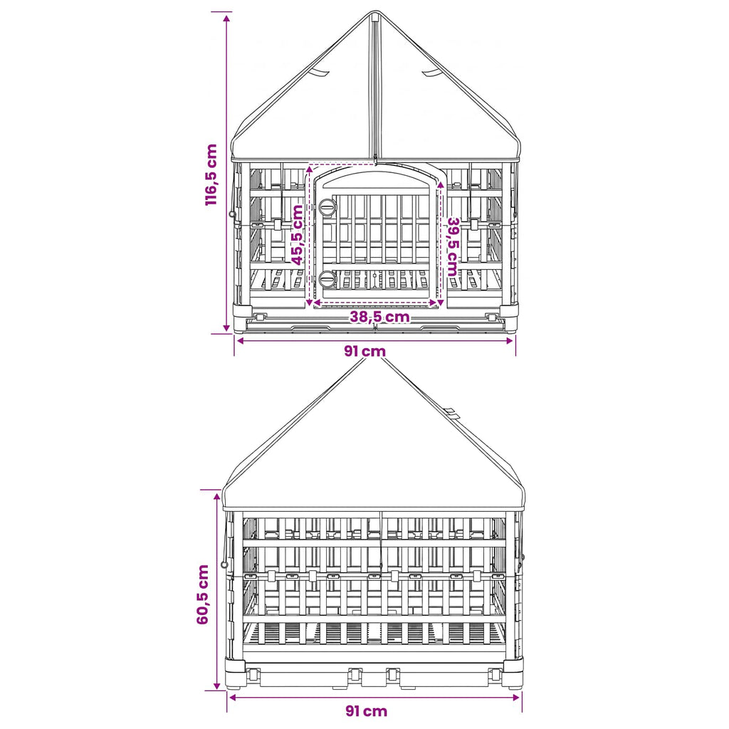 vidaXL 4 Panelowa Zabawka dla Psów z Dachem 177,5 x 154,5 x 112 cm