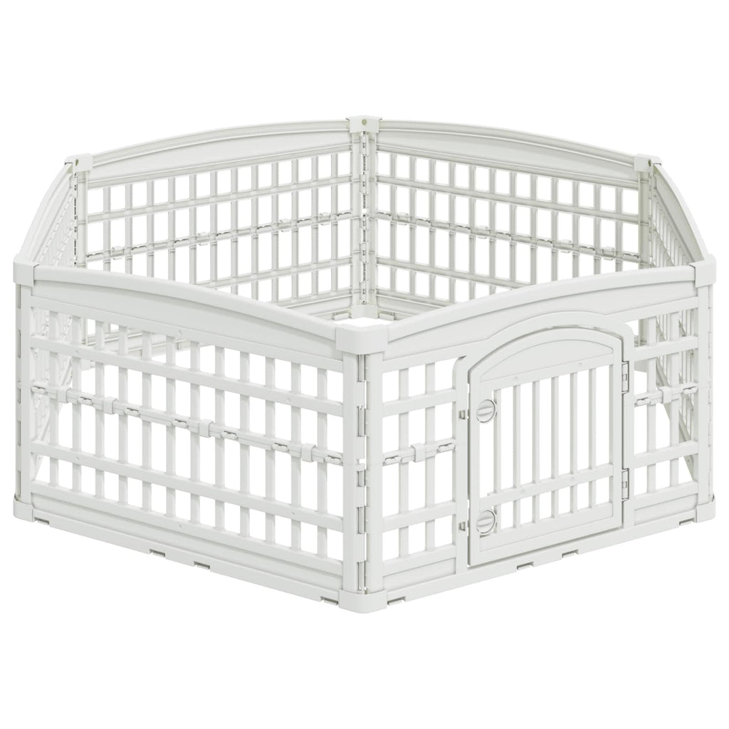 vidaXL 6-panelowy wybieg dla psa 177,5 x 154,5 x 58 cm Biały Składany