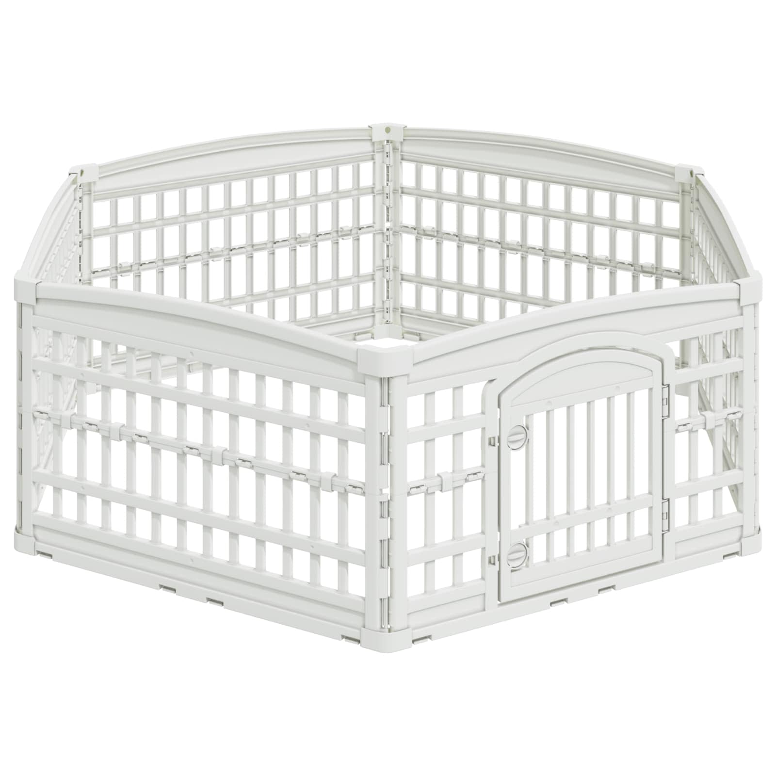 vidaXL 6-panelowy wybieg dla psa 177,5 x 154,5 x 58 cm Biały Składany