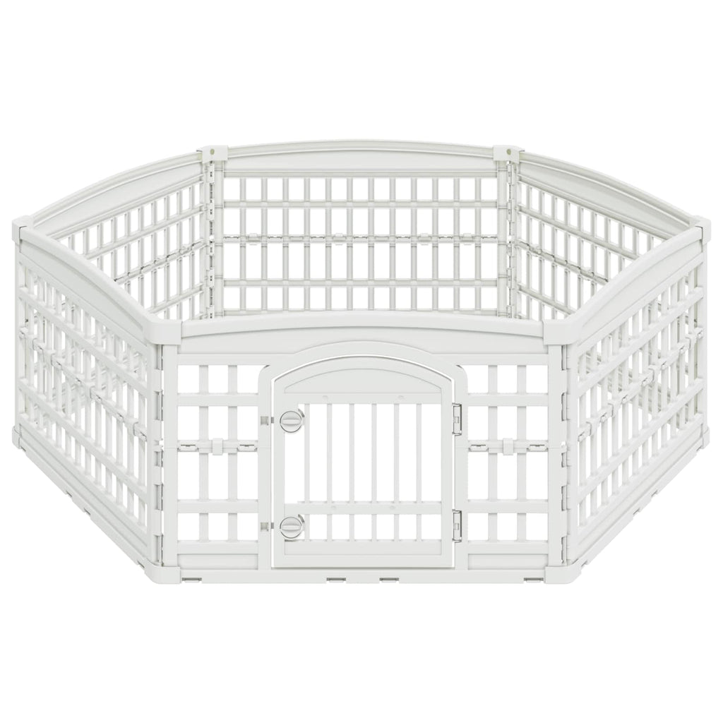 vidaXL 6-panelowy wybieg dla psa 177,5 x 154,5 x 58 cm Biały Składany