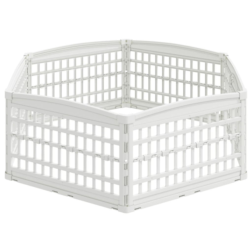 vidaXL 6-panelowy wybieg dla psa 177,5 x 154,5 x 58 cm Biały Składany