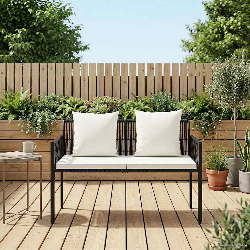 vidaXL Ławki ogrodowe 2 -Seater 116 x 56 x 75 cm polirattan