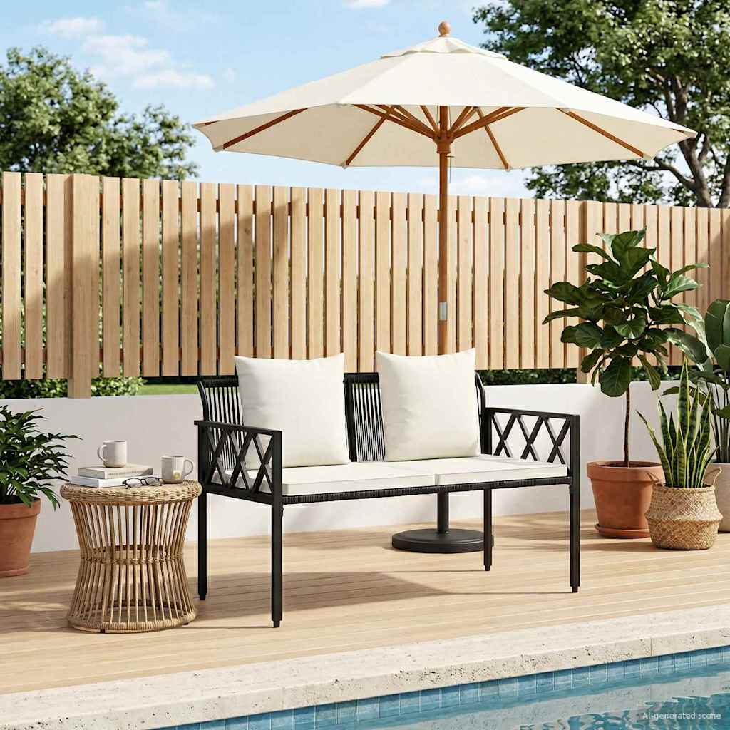 vidaXL Ławki ogrodowe 2 -Seater 116 x 56 x 75 cm polirattan