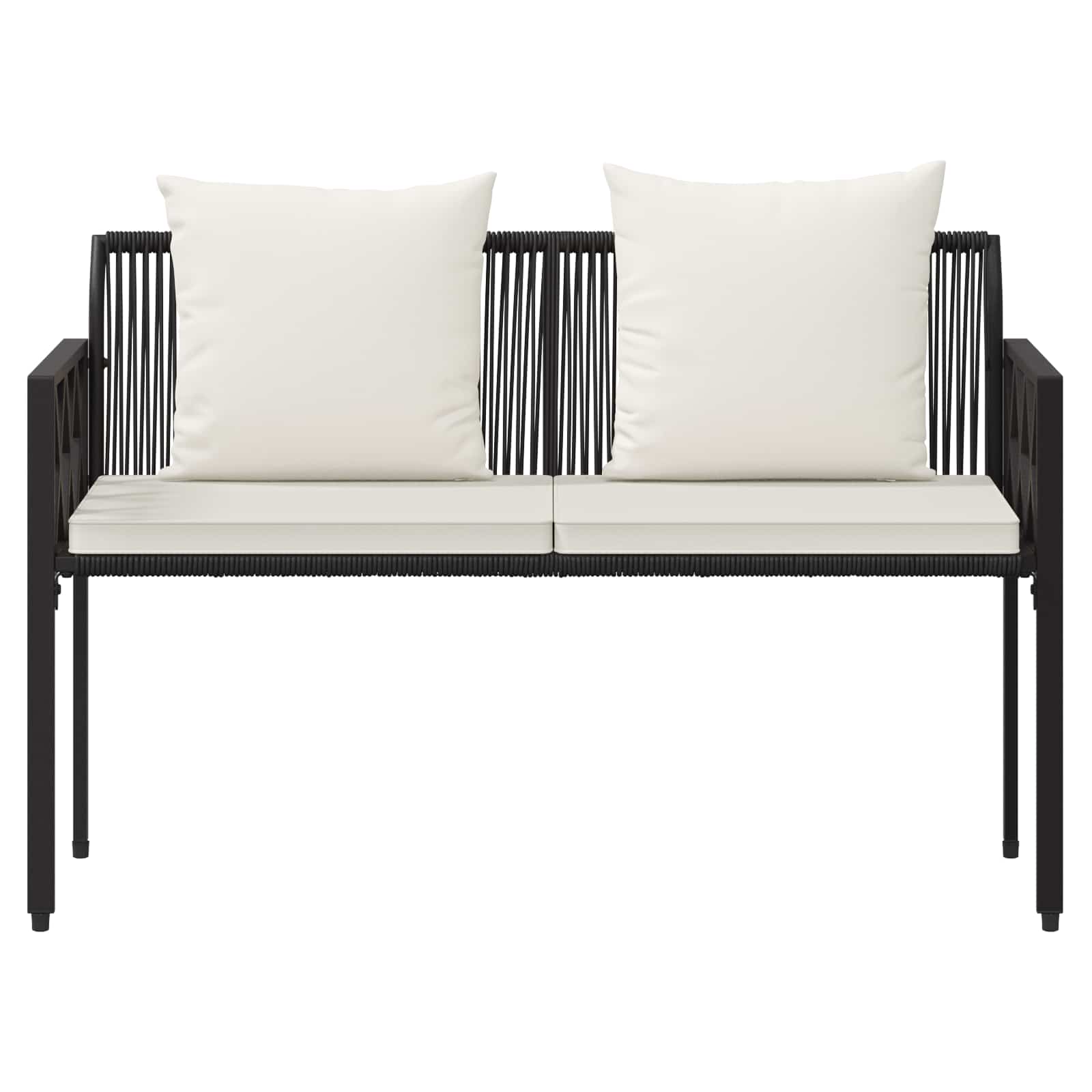 vidaXL Ławki ogrodowe 2 -Seater 116 x 56 x 75 cm polirattan