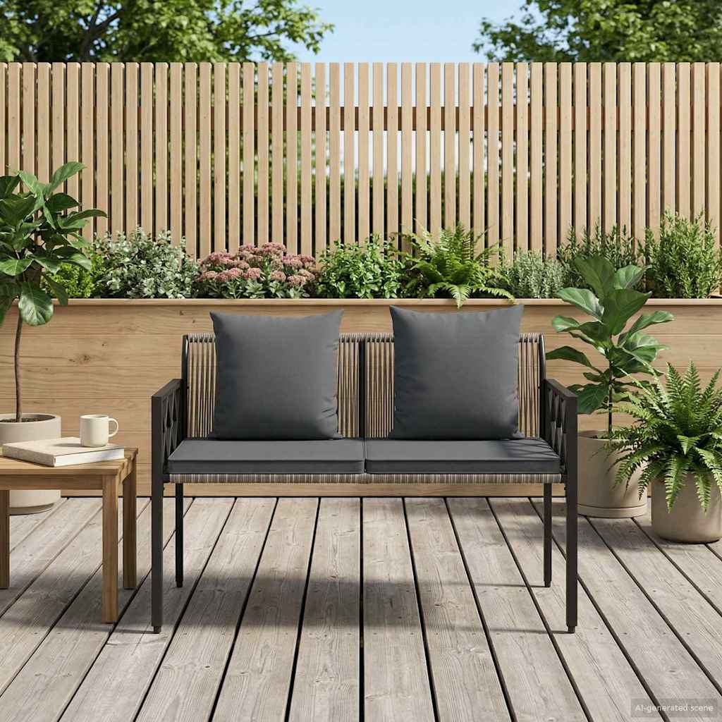 vidaXL Ławki ogrodowe 2 -Seater 116 x 56 x 75 cm polirattan