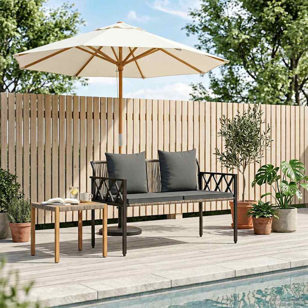 vidaXL Ławki ogrodowe 2 -Seater 116 x 56 x 75 cm polirattan