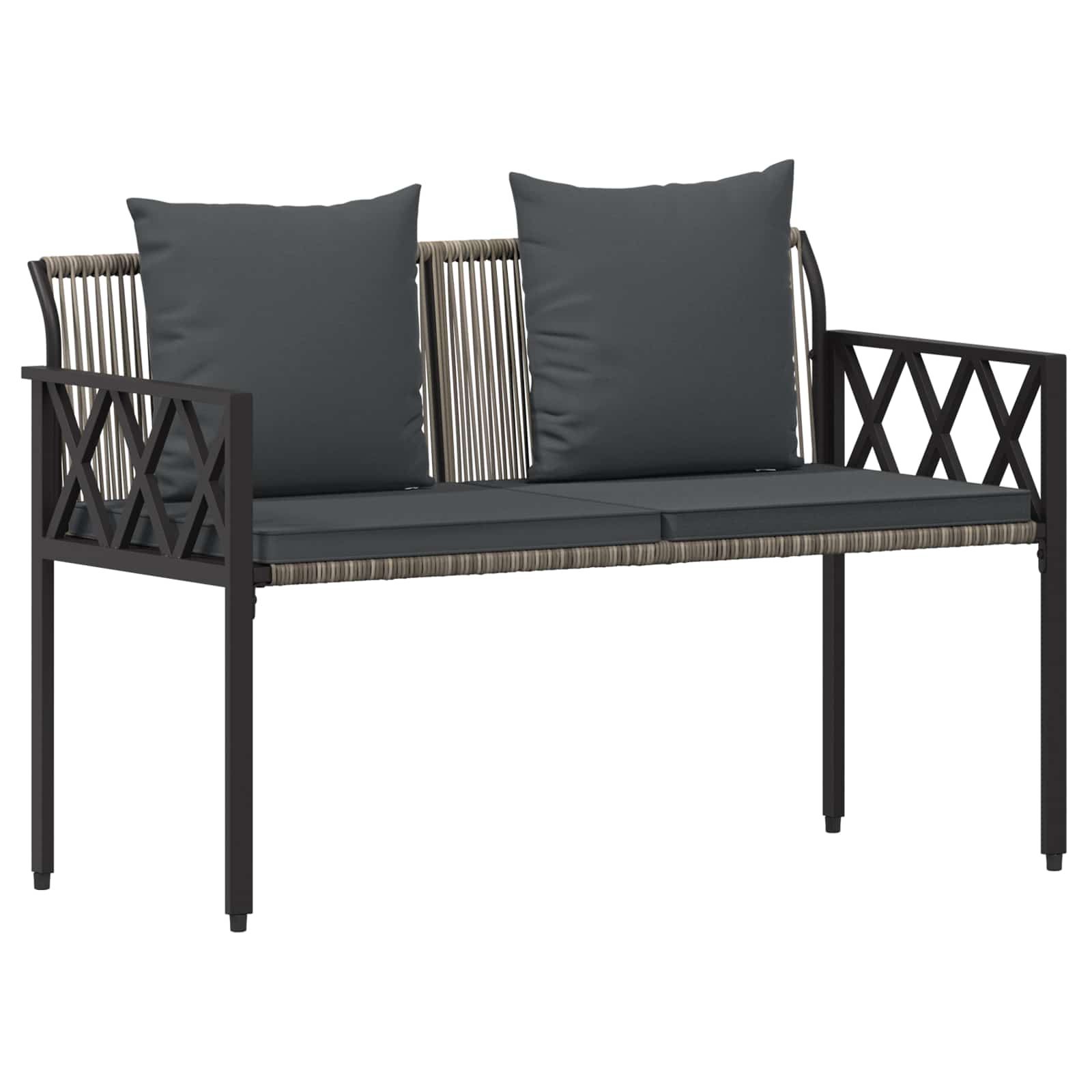 vidaXL Ławki ogrodowe 2 -Seater 116 x 56 x 75 cm polirattan
