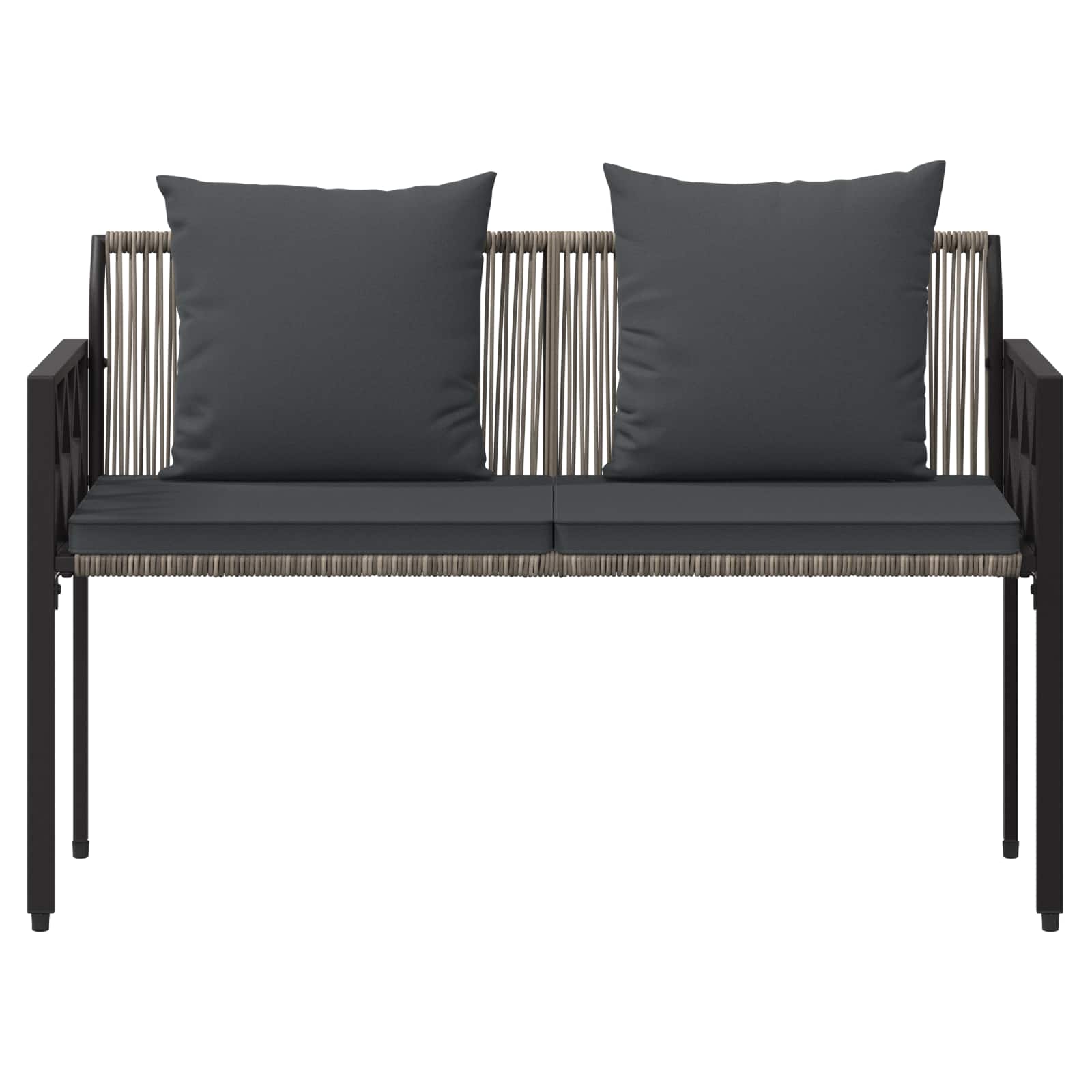 vidaXL Ławki ogrodowe 2 -Seater 116 x 56 x 75 cm polirattan