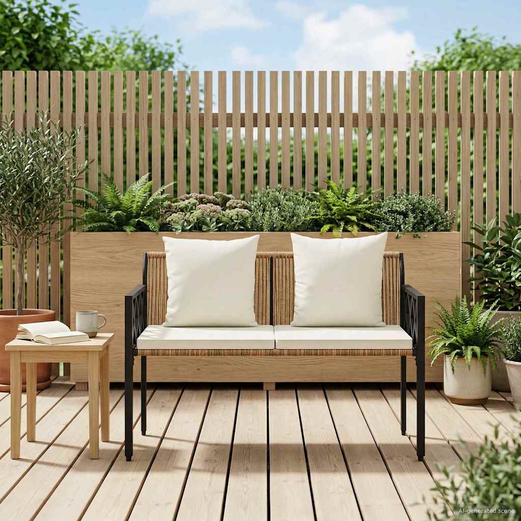 vidaXL Ławki ogrodowe 2 -Seater 116 x 56 x 75 cm polirattan