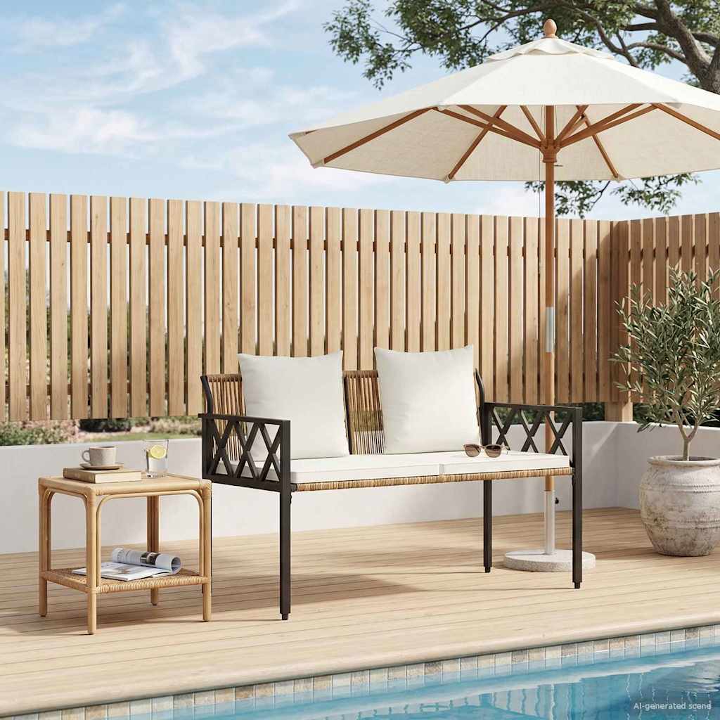 vidaXL Ławki ogrodowe 2 -Seater 116 x 56 x 75 cm polirattan