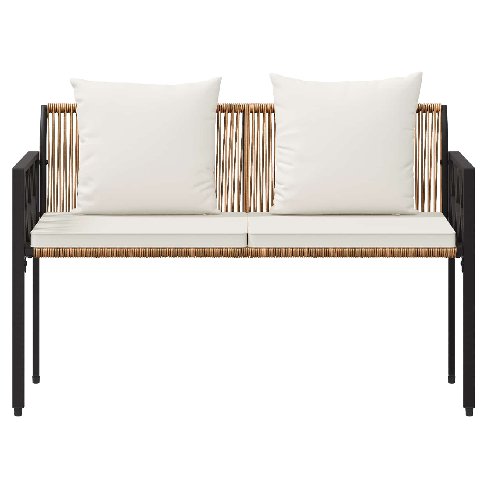 vidaXL Ławki ogrodowe 2 -Seater 116 x 56 x 75 cm polirattan