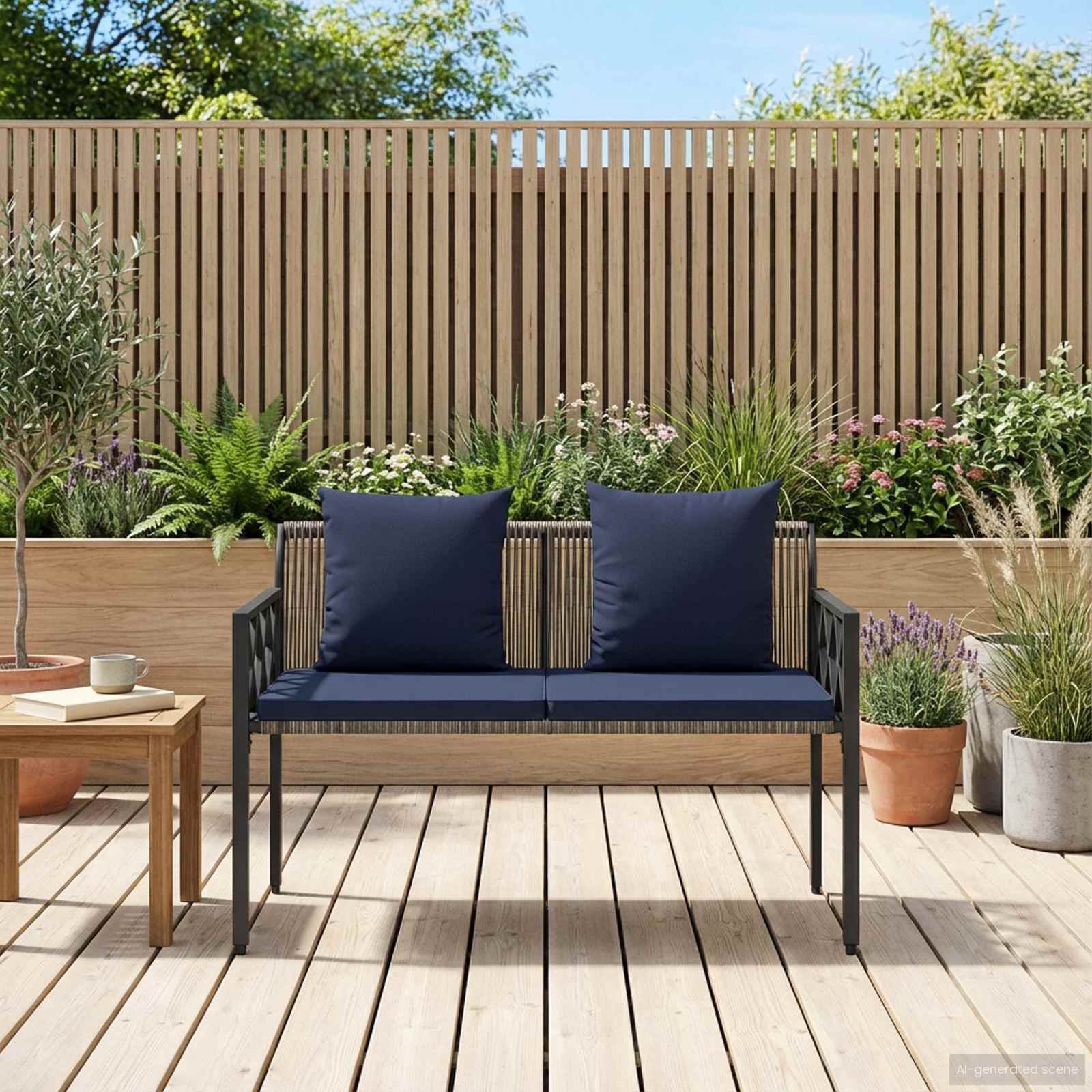 vidaXL Ławki ogrodowe 2 -Seater 116 x 56 x 75 cm polirattan
