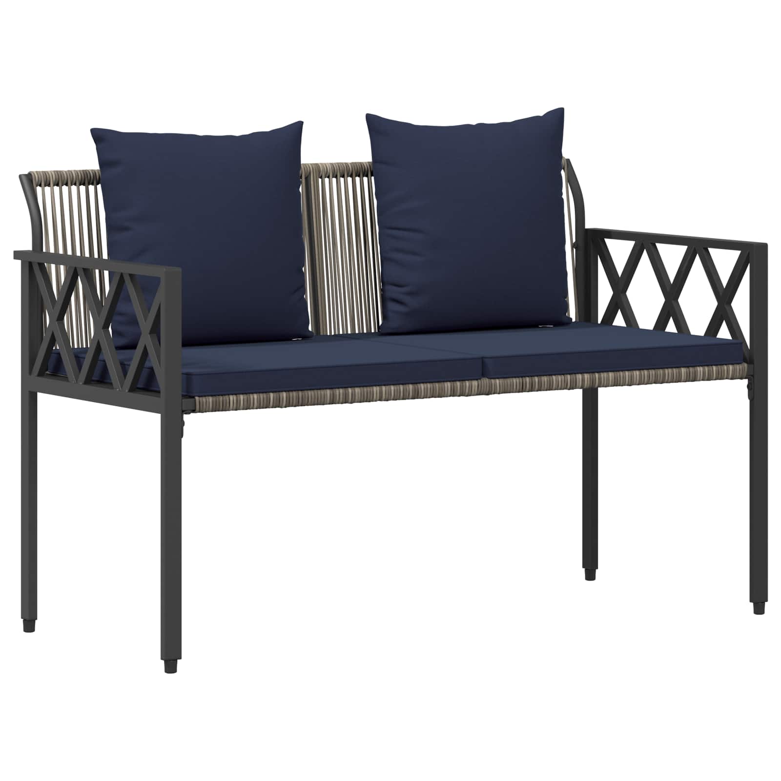 vidaXL Ławki ogrodowe 2 -Seater 116 x 56 x 75 cm polirattan