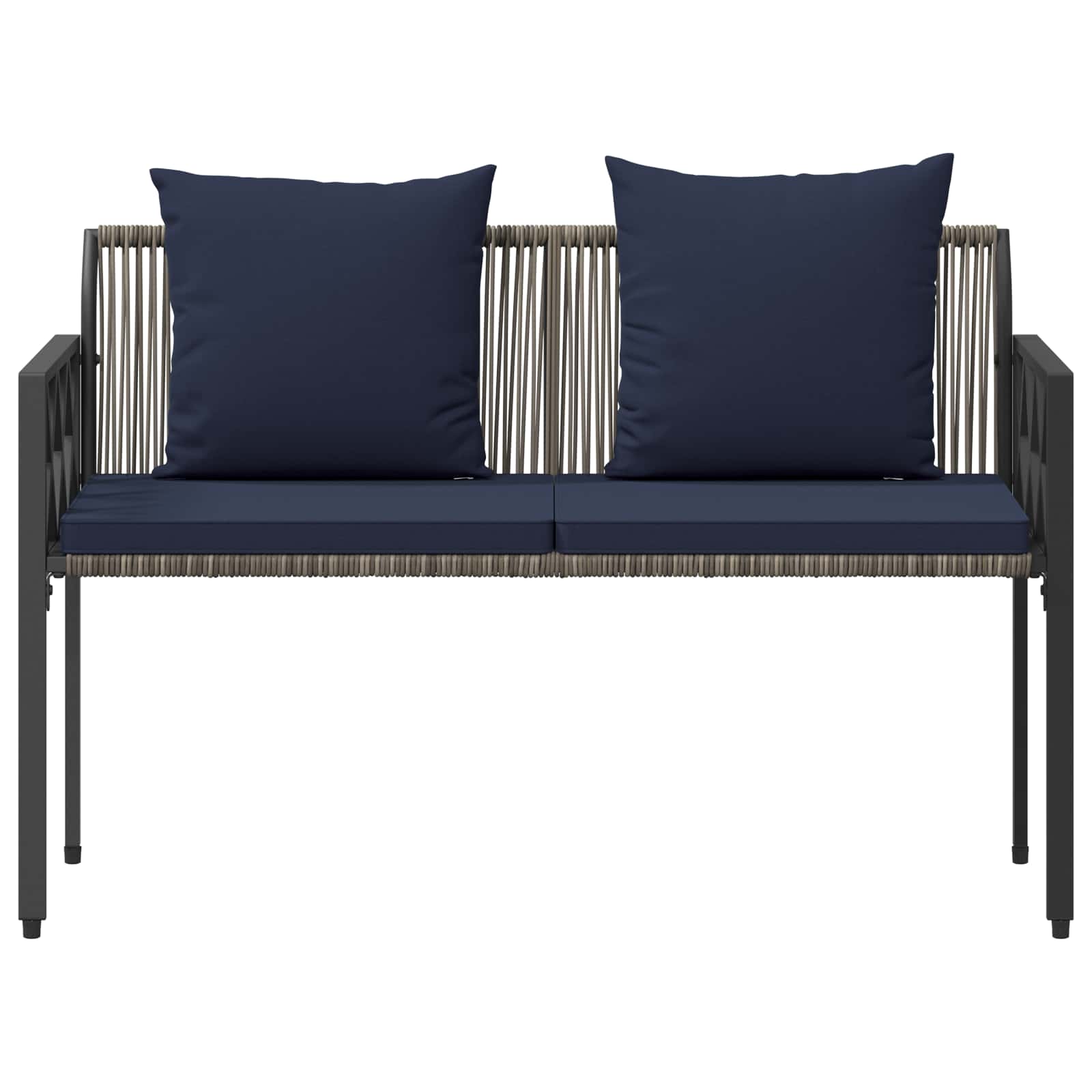 vidaXL Ławki ogrodowe 2 -Seater 116 x 56 x 75 cm polirattan