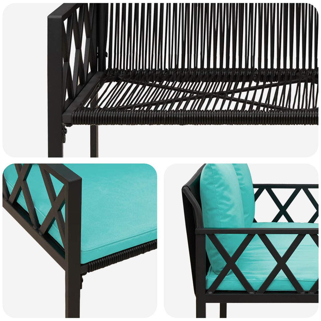 vidaXL Ławki ogrodowe 2 -Seater 116 x 56 x 75 cm polirattan