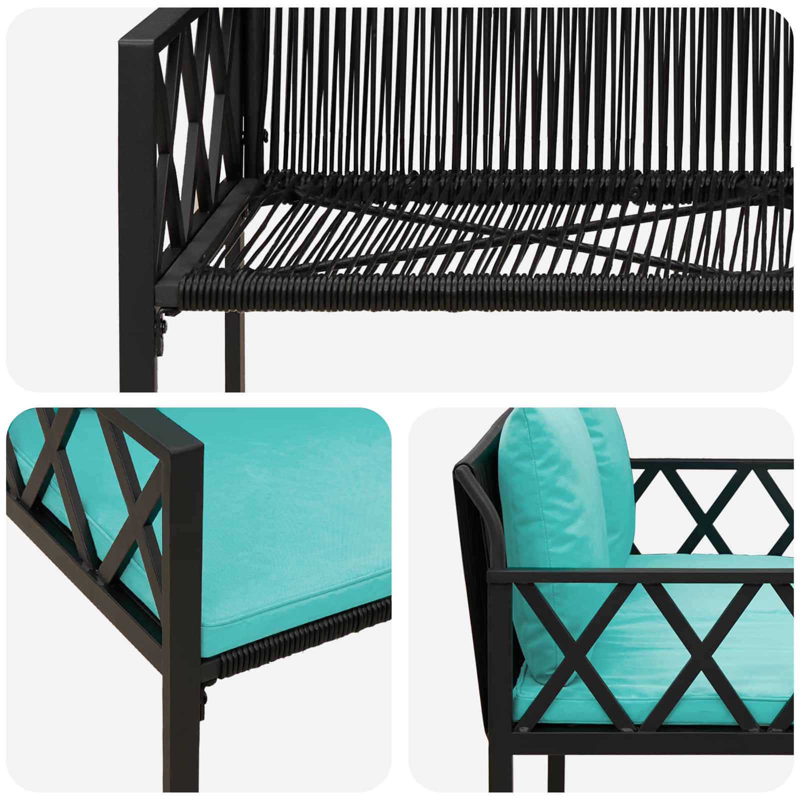 vidaXL Ławki ogrodowe 2 -Seater 116 x 56 x 75 cm polirattan