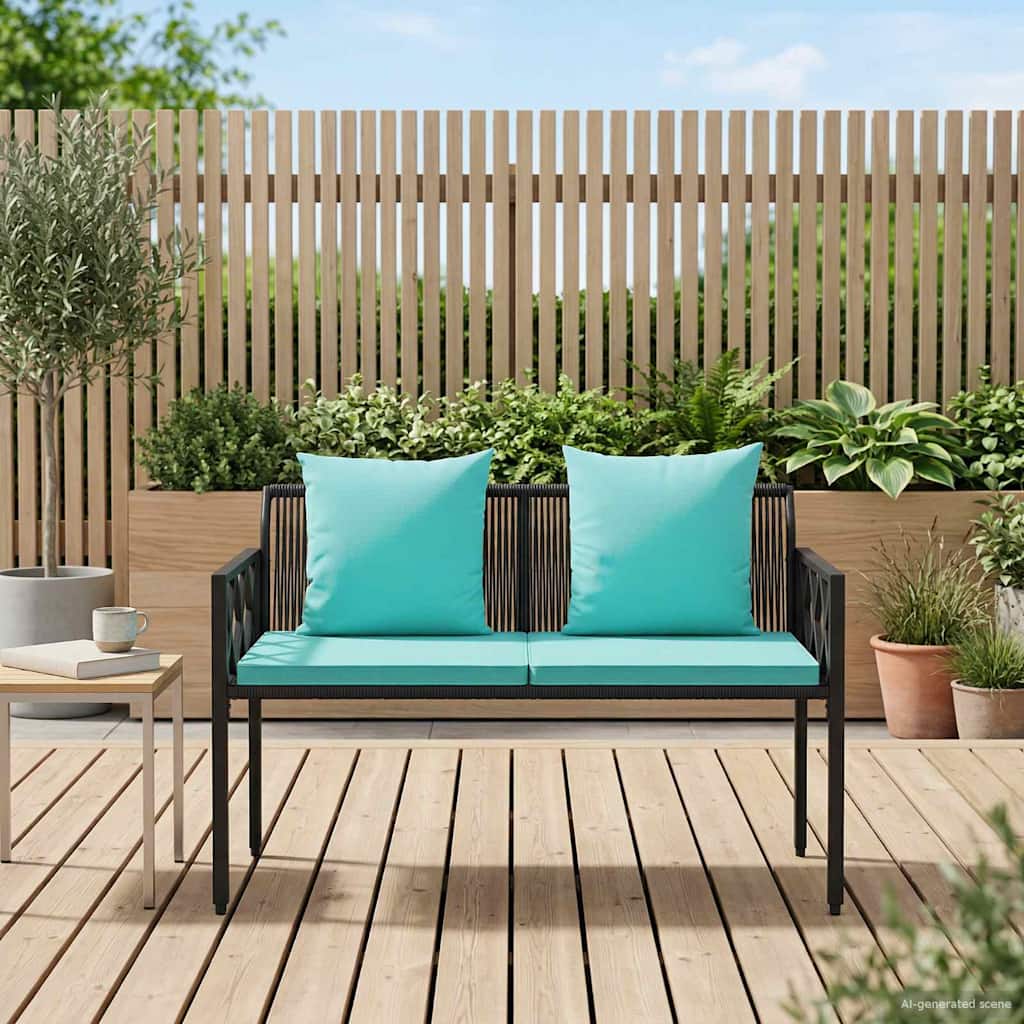 vidaXL Ławki ogrodowe 2 -Seater 116 x 56 x 75 cm polirattan