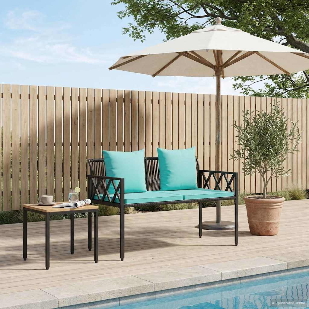 vidaXL Ławki ogrodowe 2 -Seater 116 x 56 x 75 cm polirattan