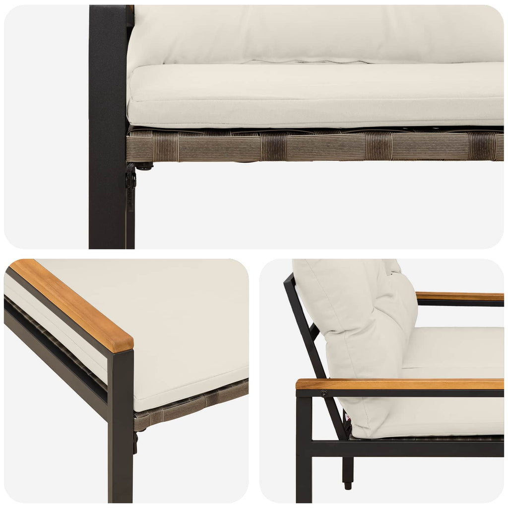 vidaXL Ławka ogrodowa 2 -Seater 116 x 67,5 x 72 cm polirattan