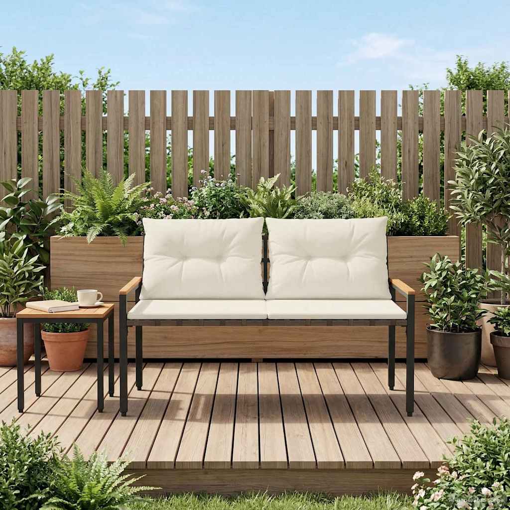 vidaXL Ławka ogrodowa 2 -Seater 116 x 67,5 x 72 cm polirattan