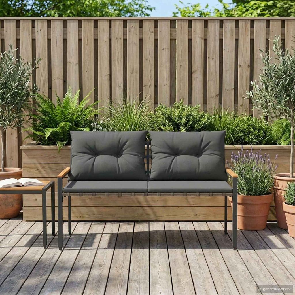 vidaXL Ławka ogrodowa 2 -Seater 116 x 67,5 x 72 cm polirattan