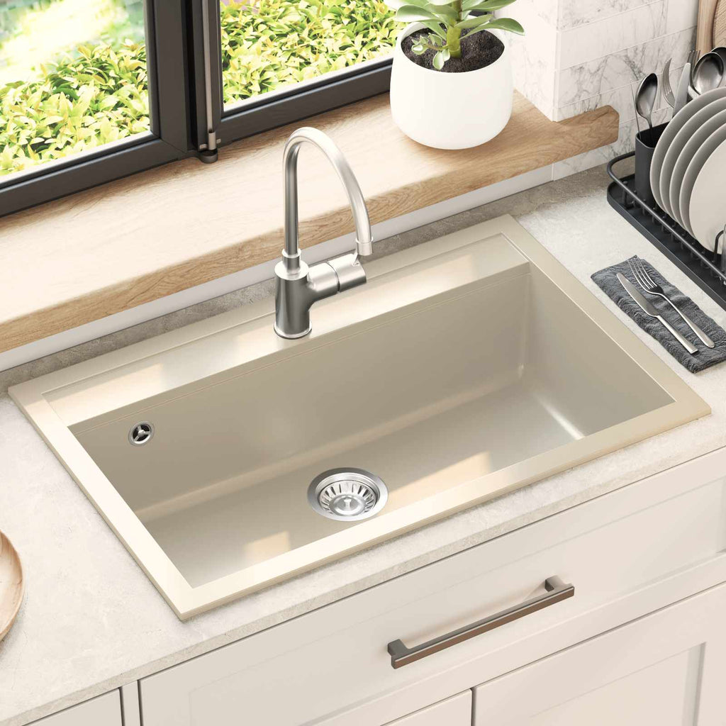 vidaXL Zlew Beżowy 795 x 505 mm Granit