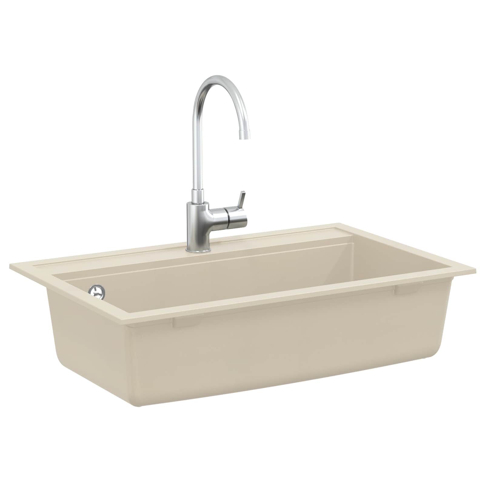 vidaXL Zlew Beżowy 795 x 505 mm Granit
