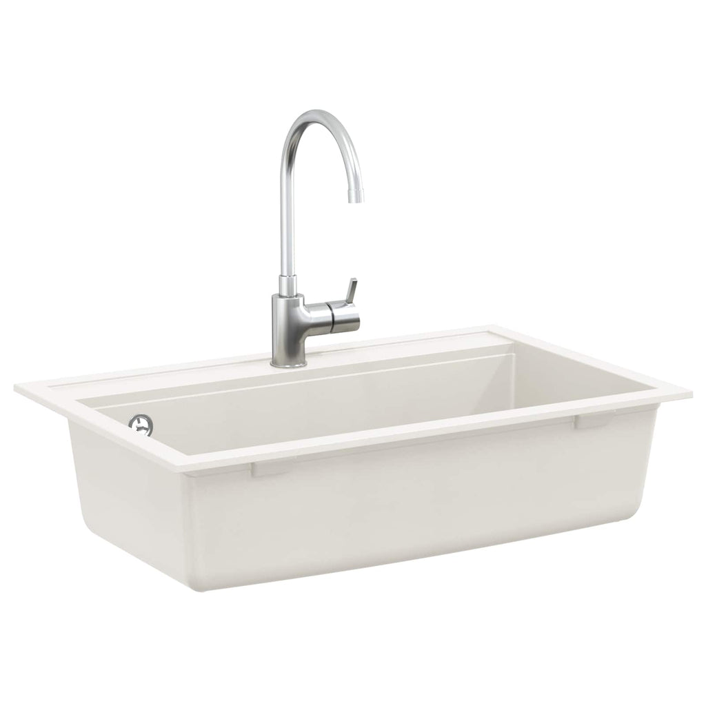 vidaXL Zlew Biały 795 x 505 mm Granit