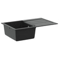 vidaXL Zlew Czarny 780 x 500 mm 80% Kwarc i 20% Żywica