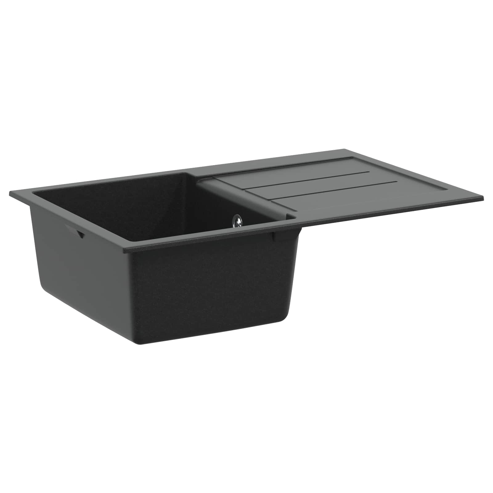 vidaXL Zlew Czarny 780 x 500 mm 80% Kwarc i 20% Żywica