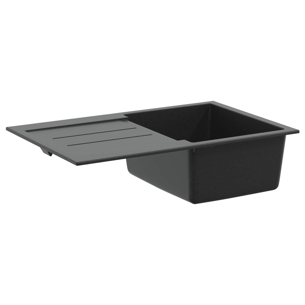 vidaXL Zlew Czarny 780 x 500 mm 80% Kwarc i 20% Żywica