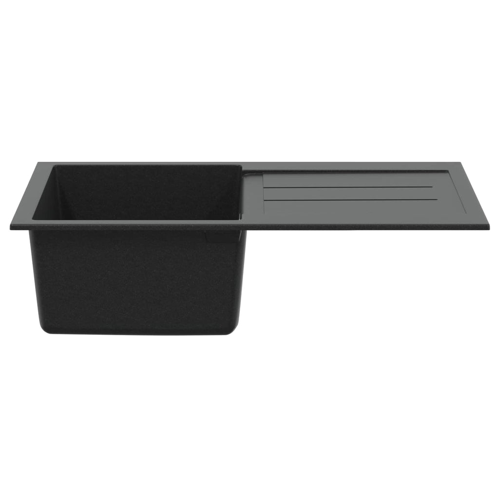 vidaXL Zlew Czarny 780 x 500 mm 80% Kwarc i 20% Żywica