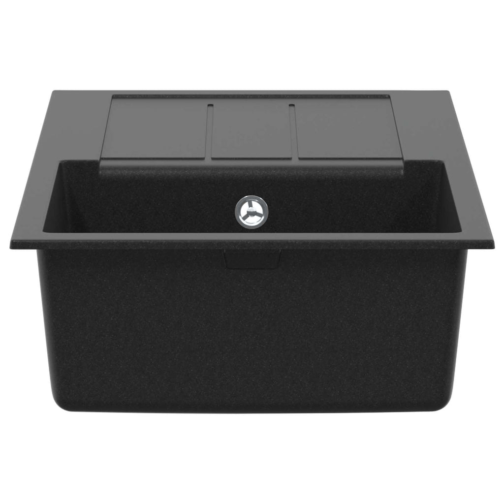 vidaXL Zlew Czarny 780 x 500 mm 80% Kwarc i 20% Żywica