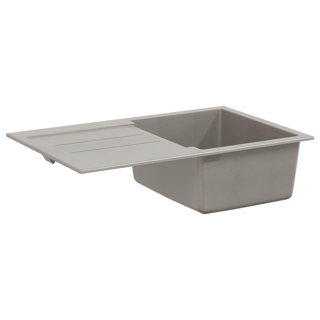 vidaXL Zlew Szary 780 x 500 mm 80% Kwarc i 20% Żywica