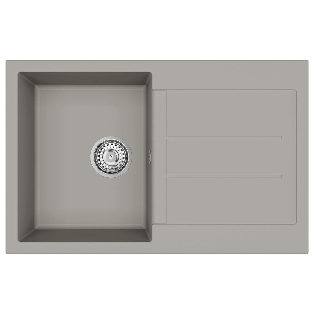 vidaXL Zlew Szary 780 x 500 mm 80% Kwarc i 20% Żywica