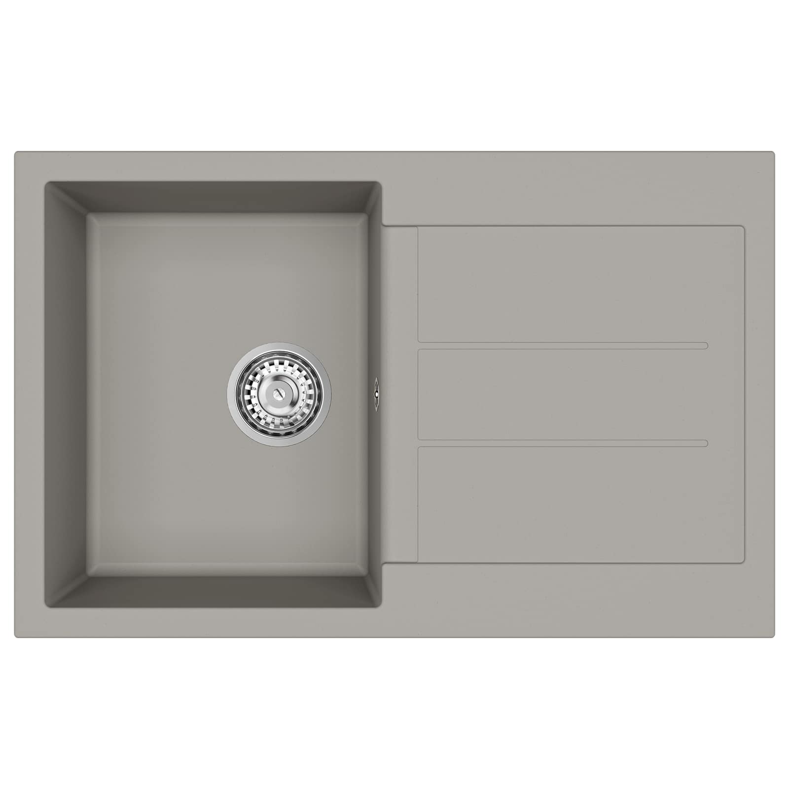 vidaXL Zlew Szary 780 x 500 mm 80% Kwarc i 20% Żywica
