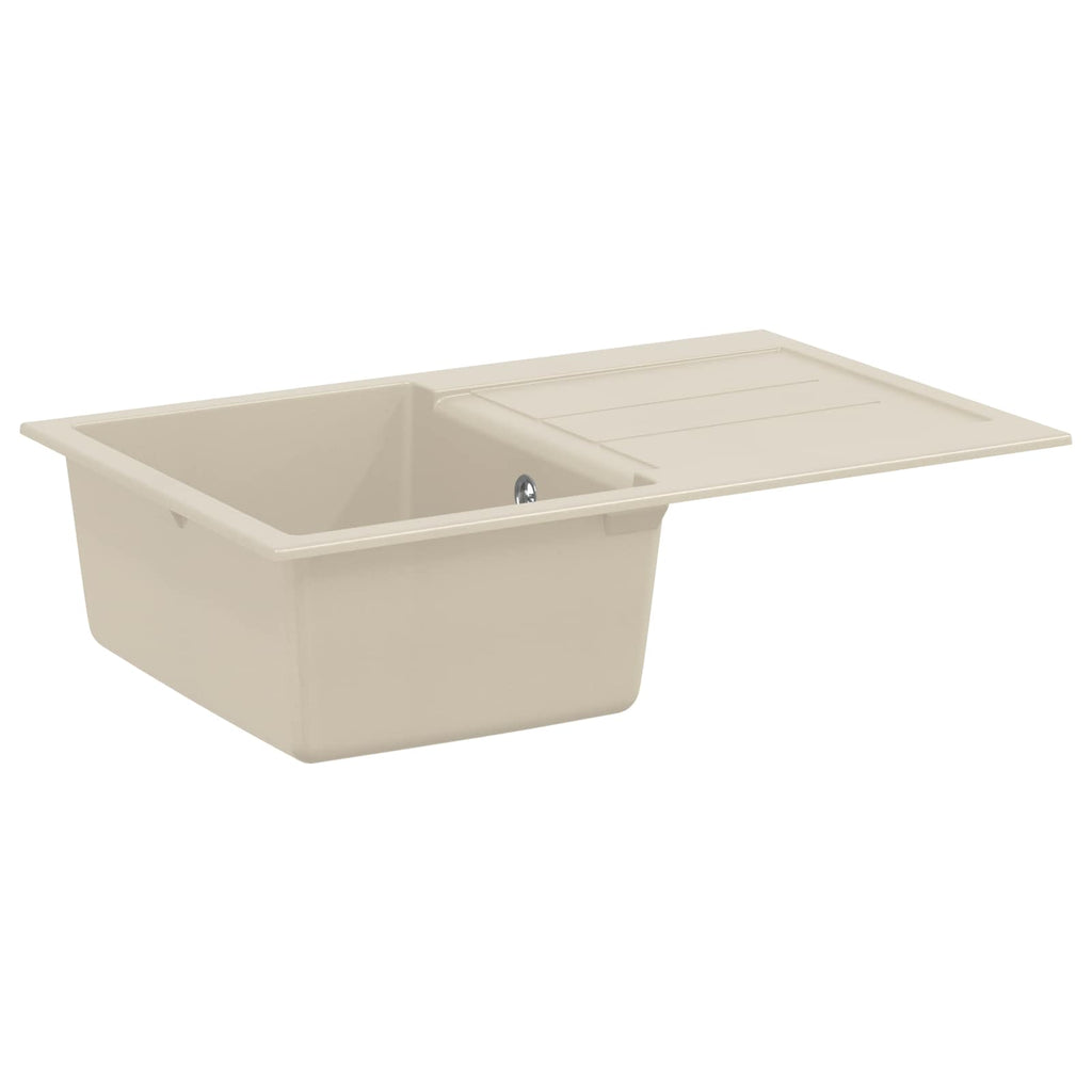 vidaXL Zlew Beżowy 780 x 500 mm 80% Kwarc i 20% Żywica